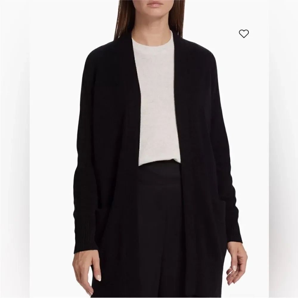 Vince NWT Cashmere Open Cardigan In Black Size M
